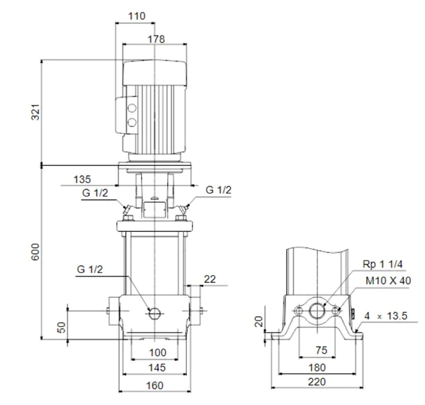 Hovedbilde Grundfos 5m3/h 9 bar 3x230/400V