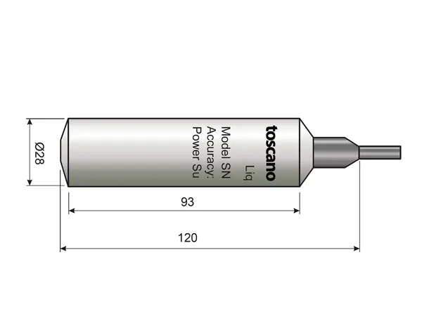 Hovedbilde Sonde SN420 0-2m 4-20 mA 1 Str. / Dimensjon: SN420 0-2M 4